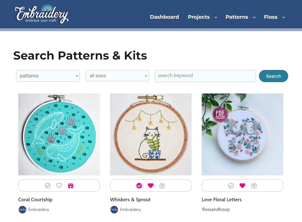 embroidery pattern directory